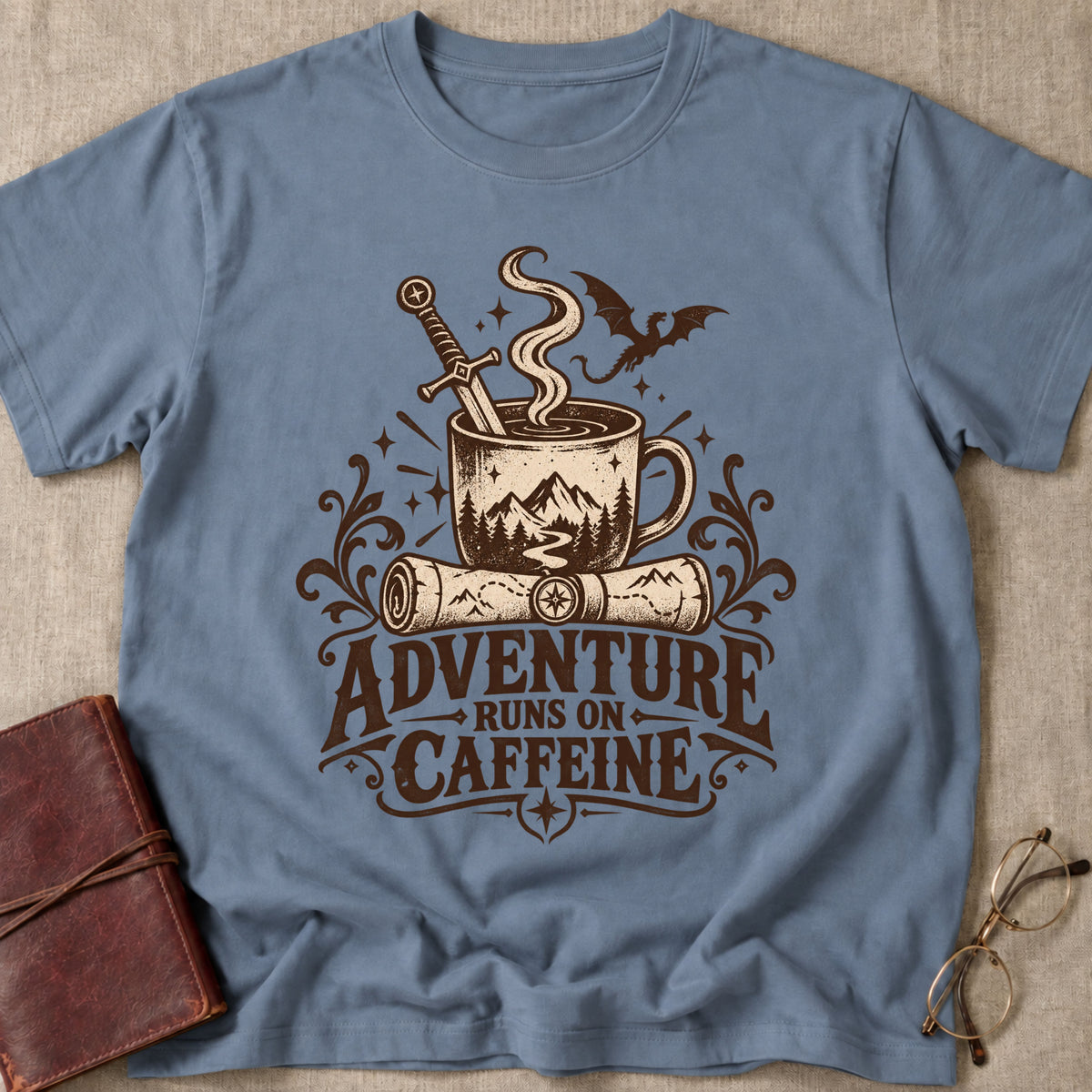 Adventure Runs on Caffeine T-Shirt