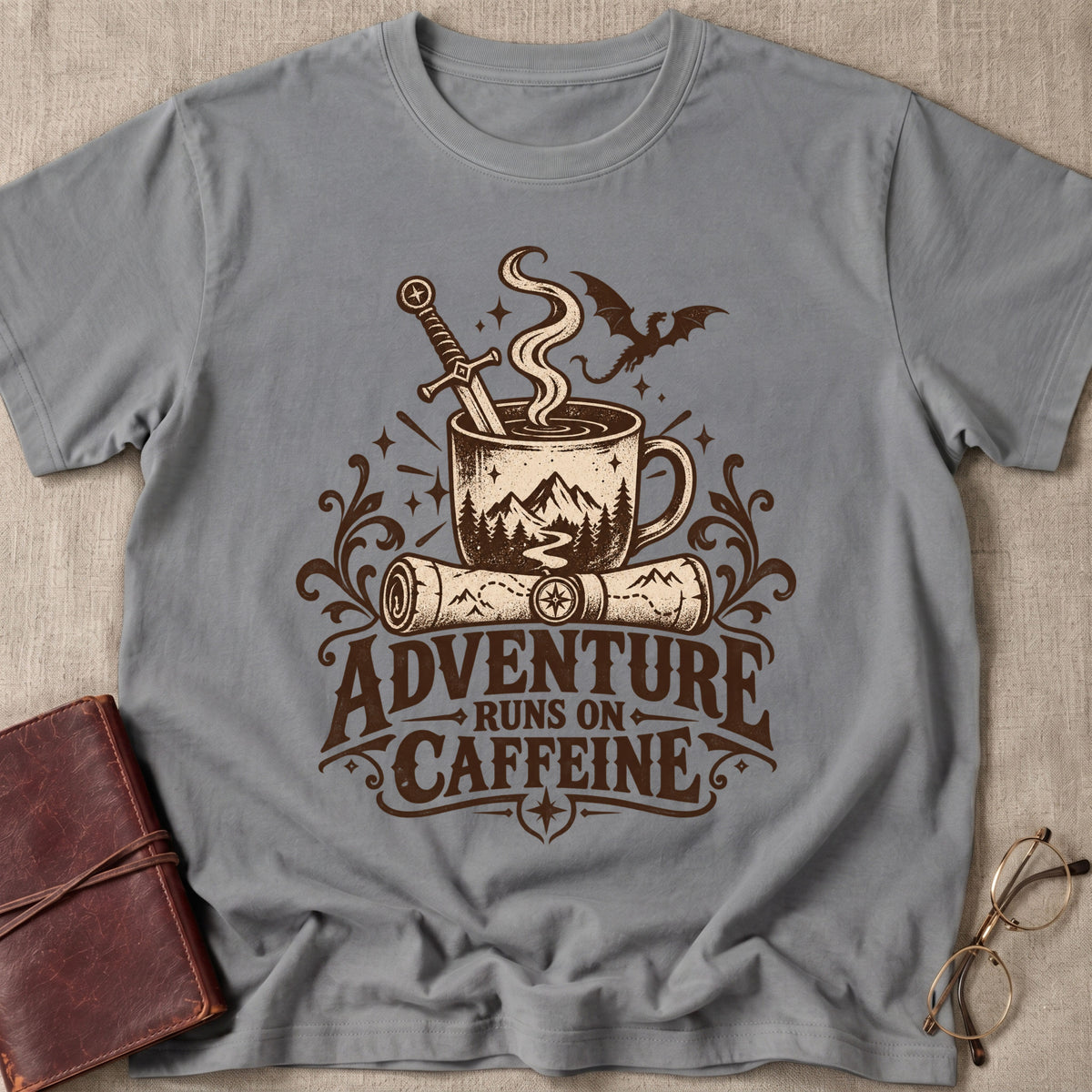 Adventure Runs on Caffeine T-Shirt