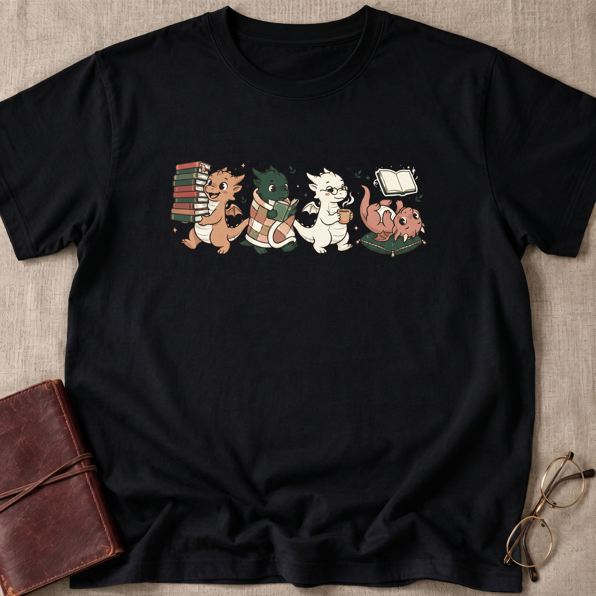Bookish Dragon Doodles T-Shirt