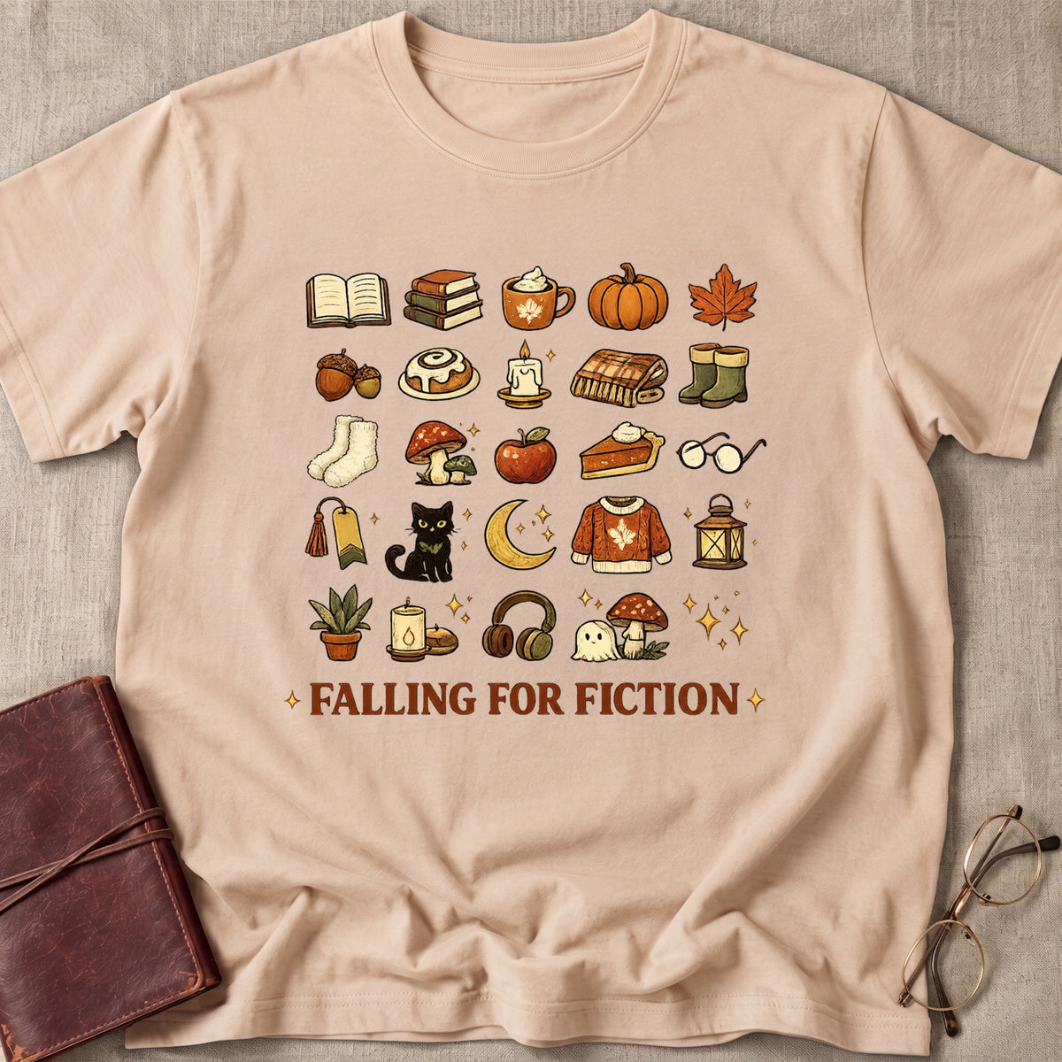 Falling For Fiction Doddle Icons T-Shirt