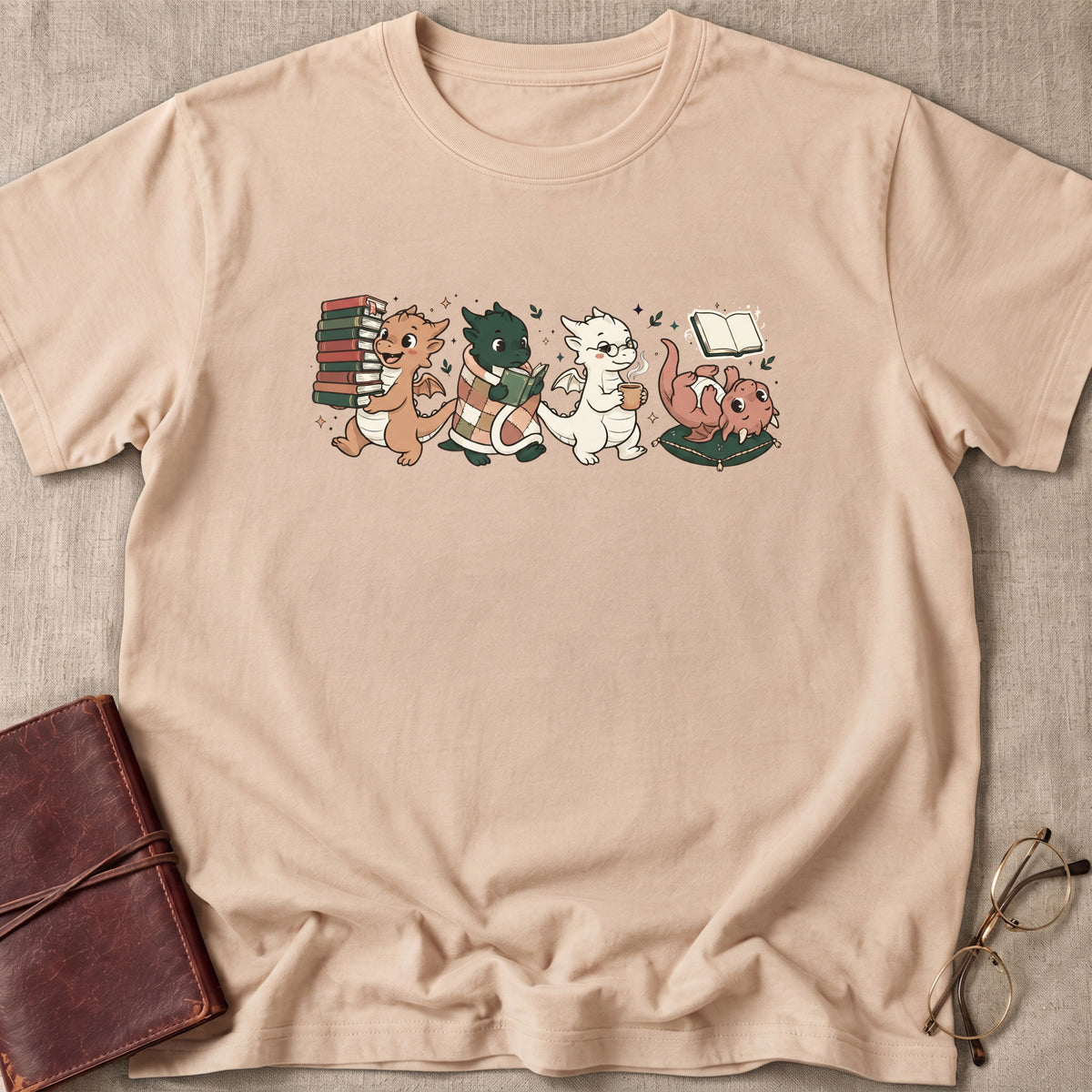Bookish Dragon Doodles T-Shirt