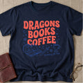 Dragons Books Coffee | Questing All Day T-Shirt