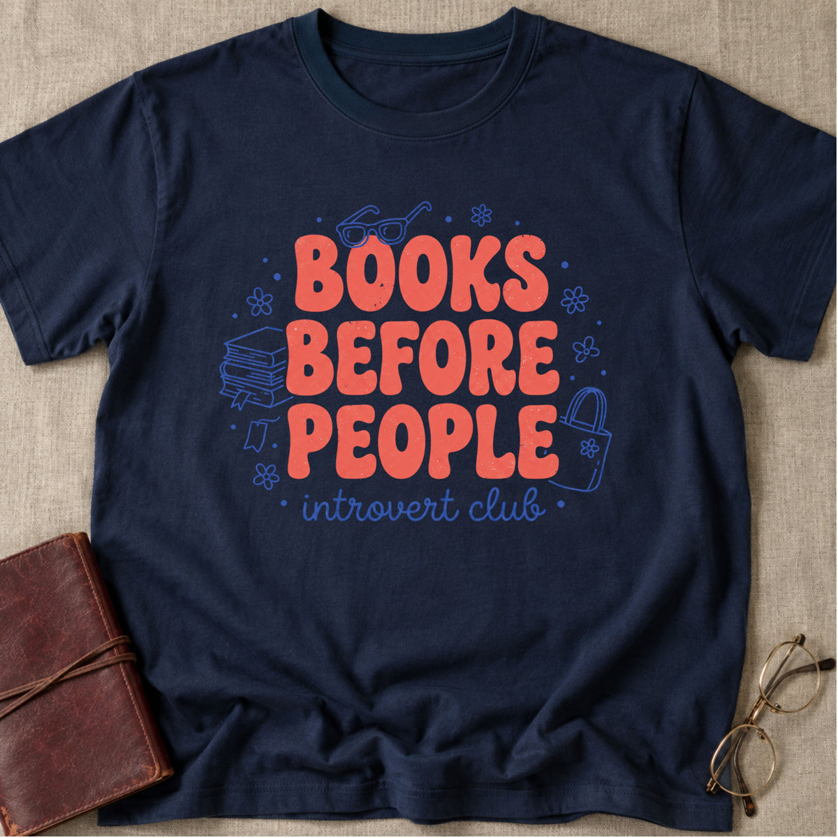 Books Before People Introverts Club T-Shirt