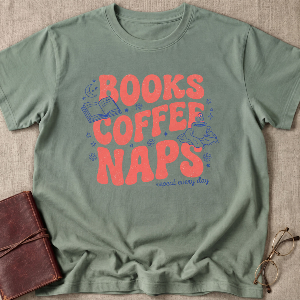 Books Coffee Naps T-Shirt