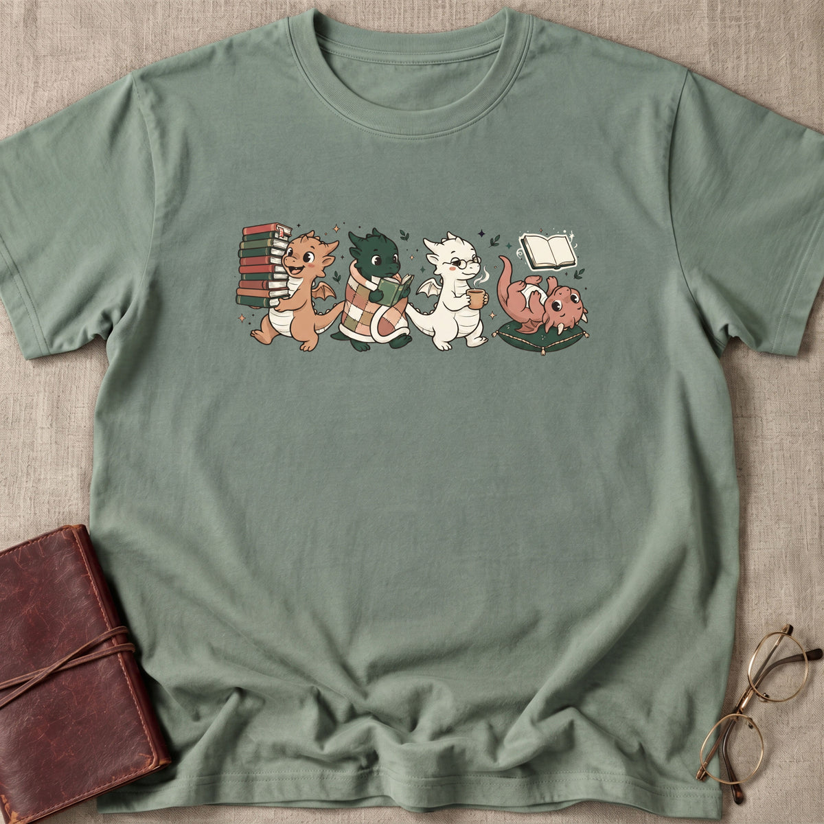 Bookish Dragon Doodles T-Shirt