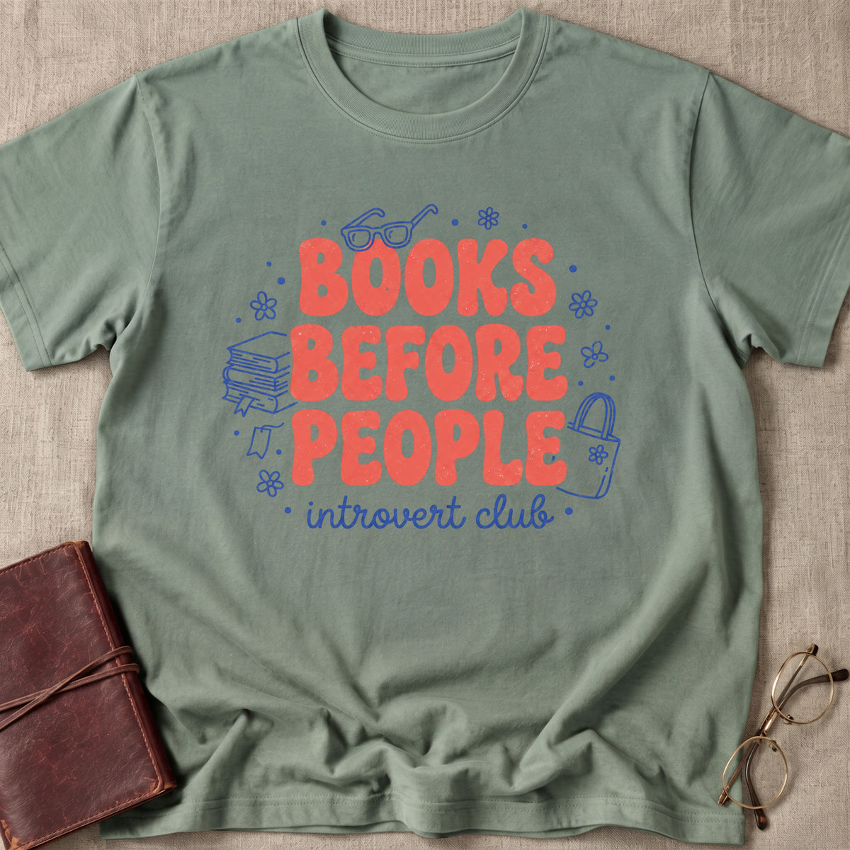 Books Before People Introverts Club T-Shirt