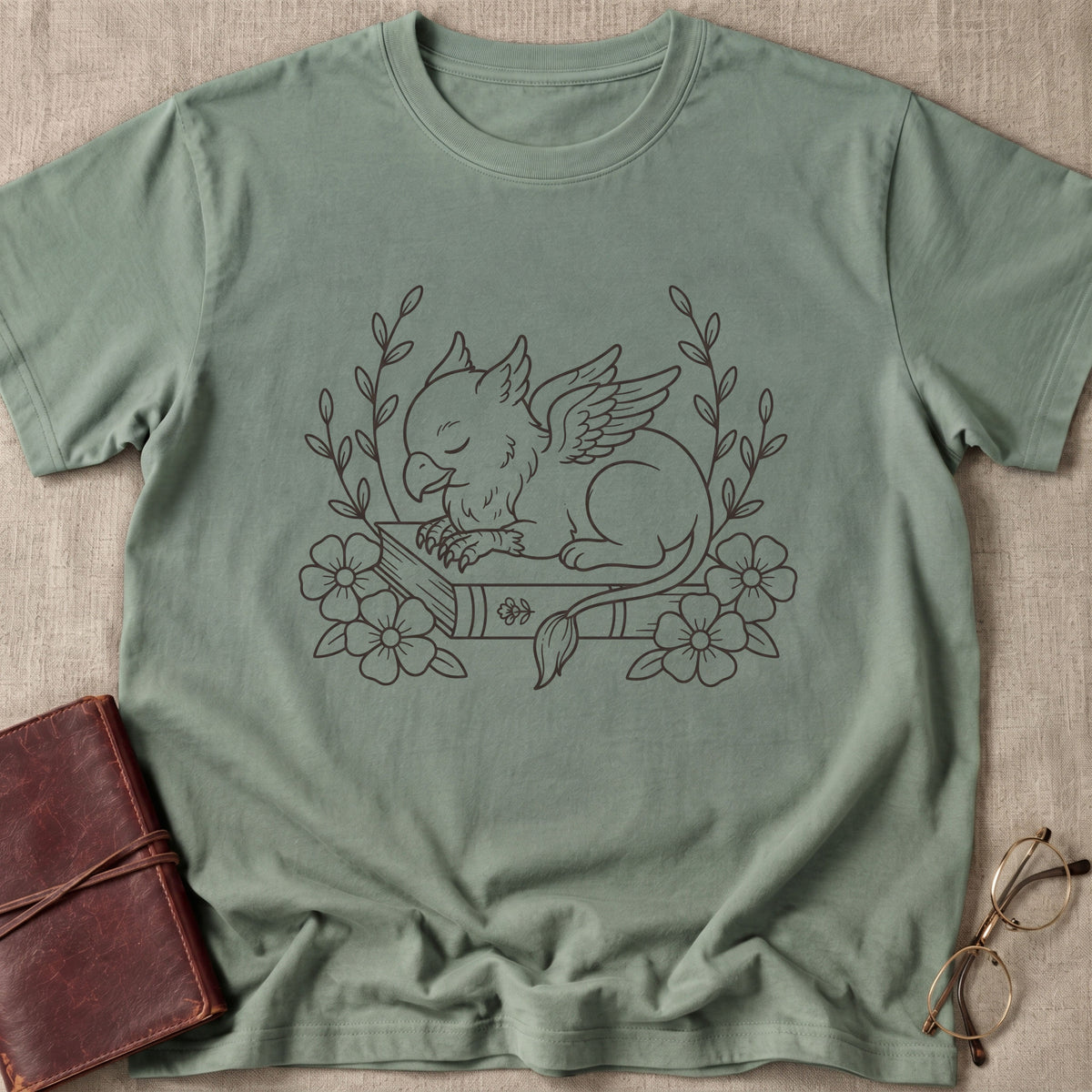 Griffin Sleeping on Book T-Shirt