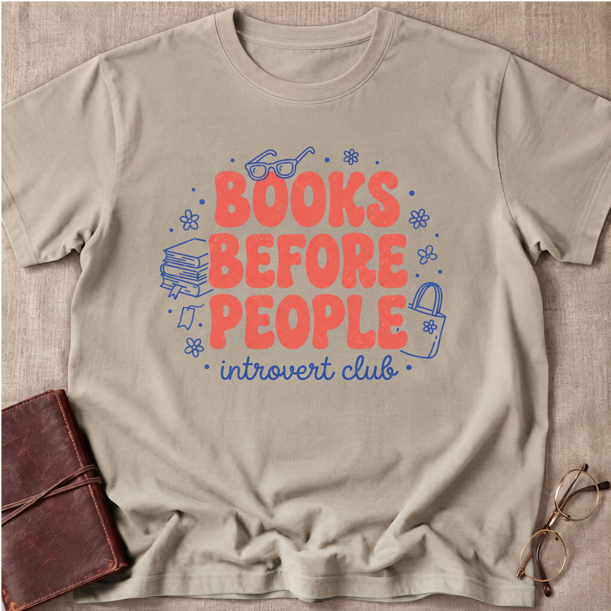 Books Before People Introverts Club T-Shirt