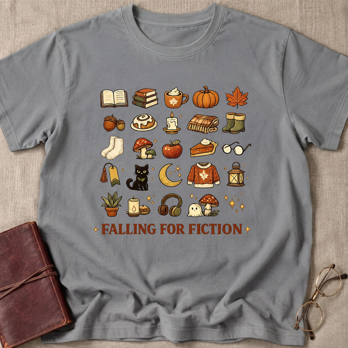 Falling For Fiction Doddle Icons T-Shirt