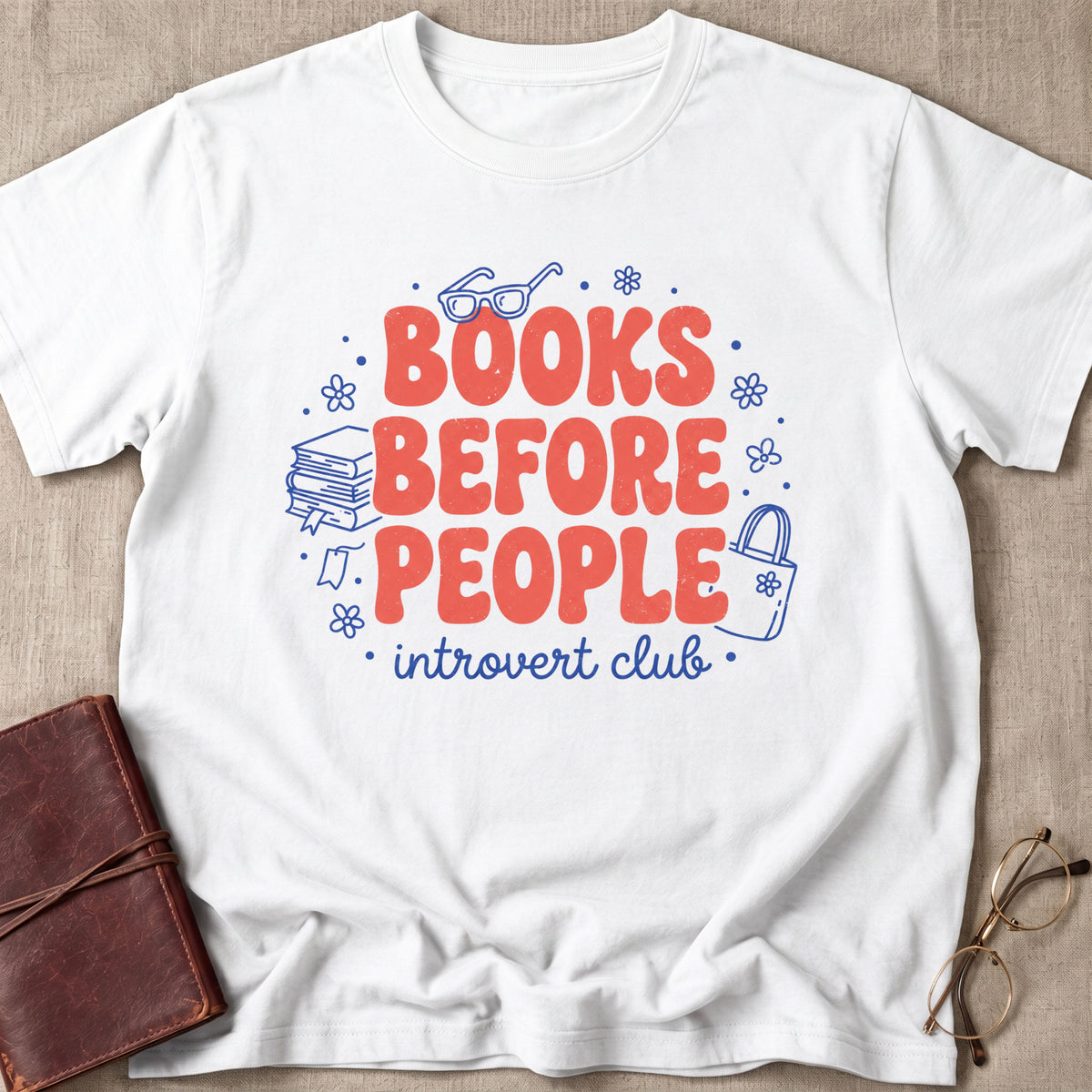 Books Before People Introverts Club T-Shirt