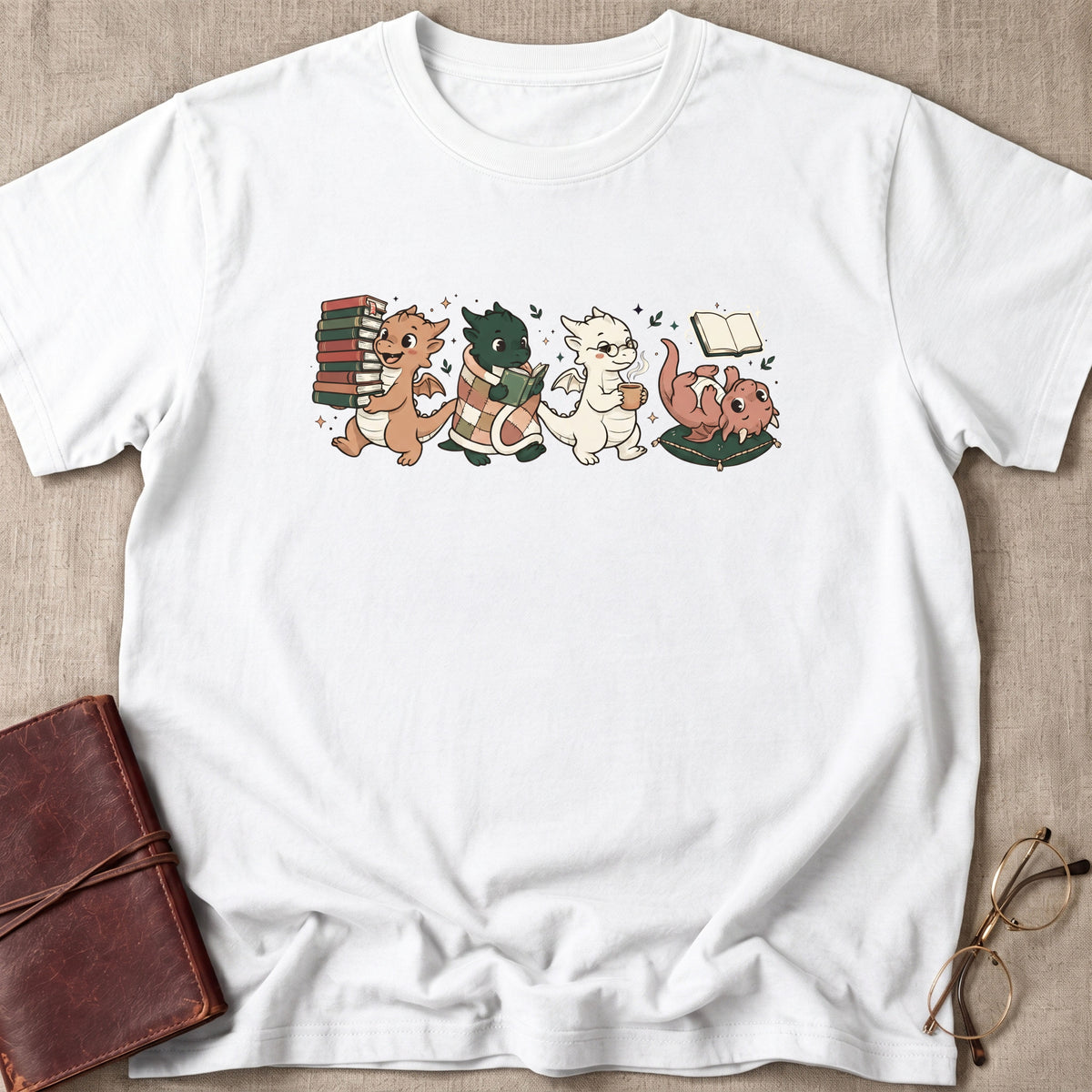 Bookish Dragon Doodles T-Shirt